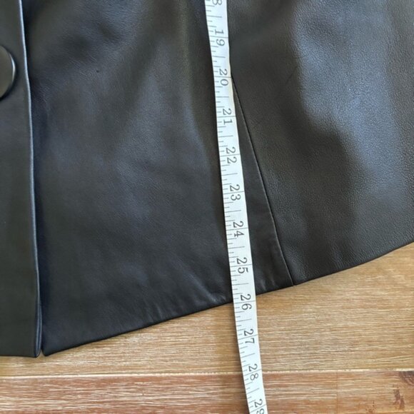 a.n.a Women’s Black Genuine Leather Button Front Jacket - Picture 6 of 7